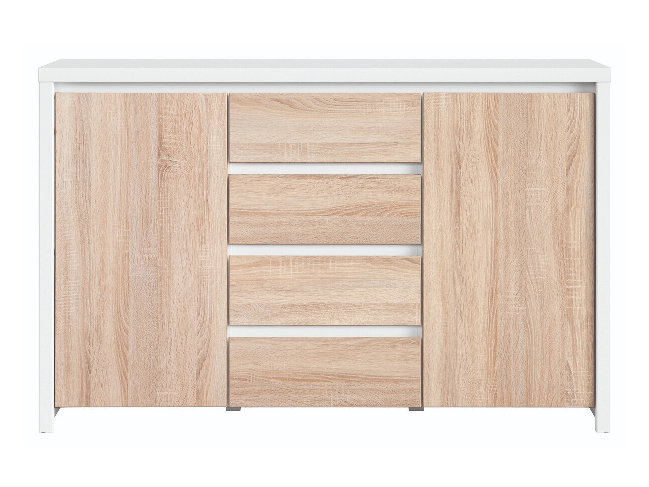 Ladekast Nolroma 103 (Wit + Sonoma eik)