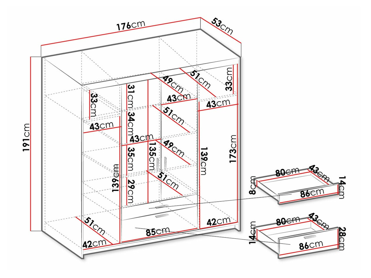 Kledingkast Novduni 107 (Lefkas eik)