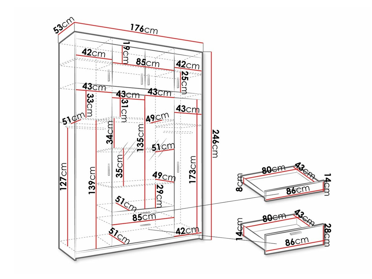 Kledingkast Novduni 109 (Lefkas eik)