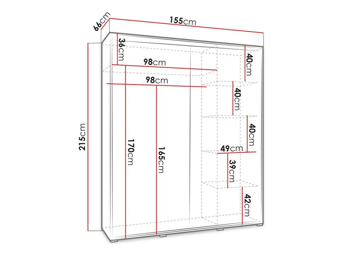Kledingkast Murrieta 100 (Wit)