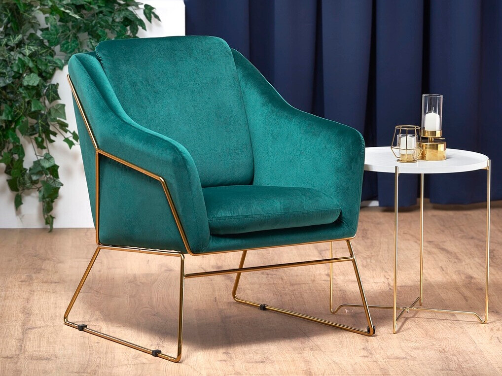 Fauteuil Houston 846 (Turquoise + Gouden)
