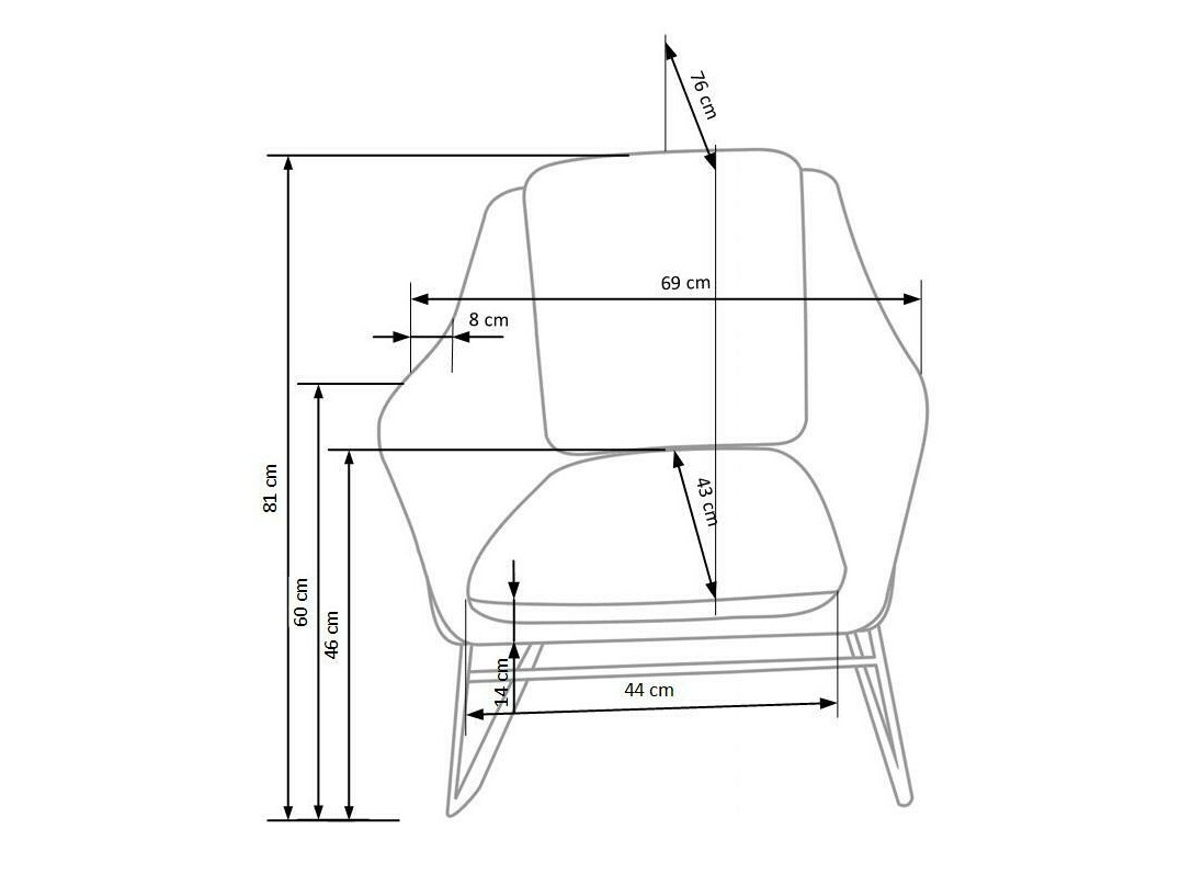 Fauteuil Houston 846 (Turquoise + Gouden)