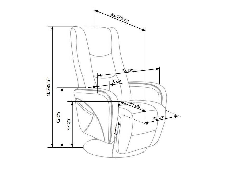 Relaxfauteuil Houston 1085 (Grijs)