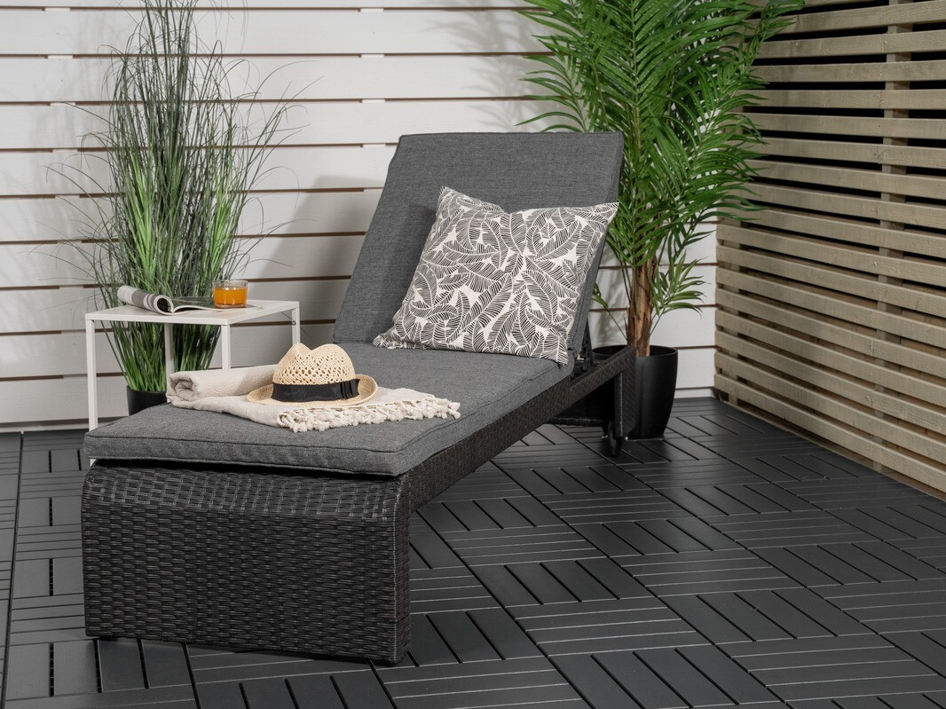 Loungestoel voor buiten Dallas 771 (Zwart + Grijs)