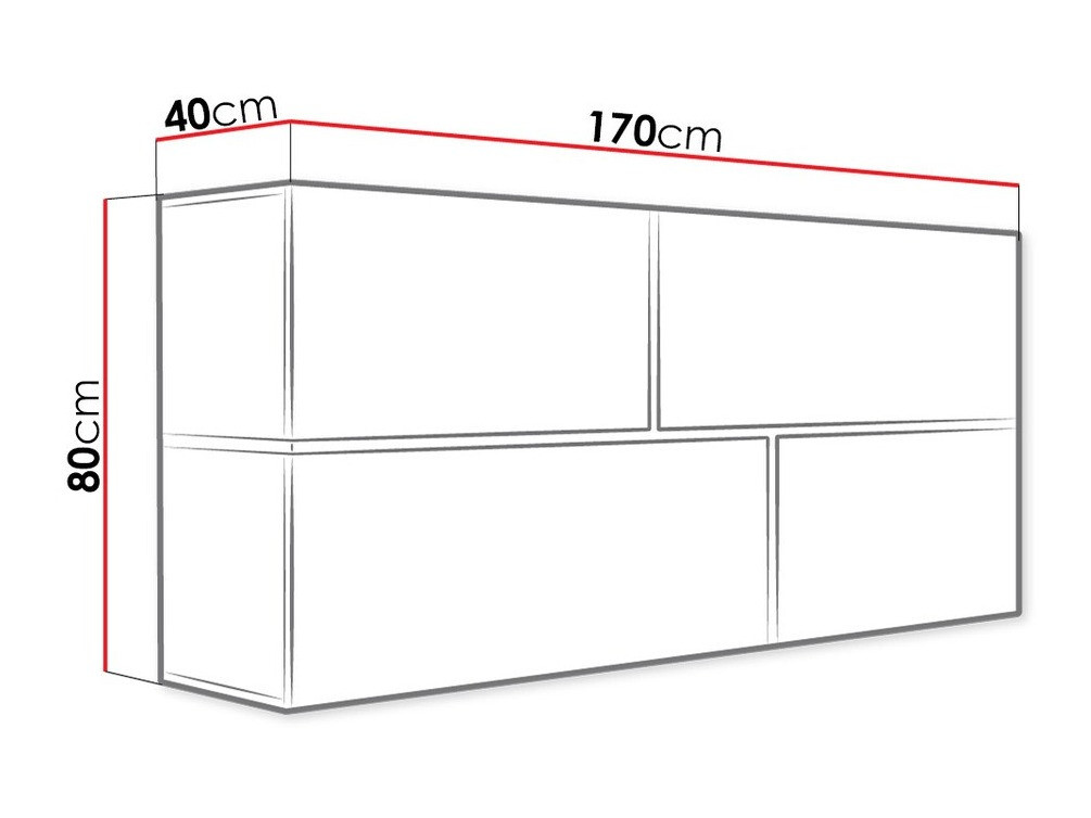 Wandkast Charlotte 100 (Wit + Glanzend wit + Sonoma eik)