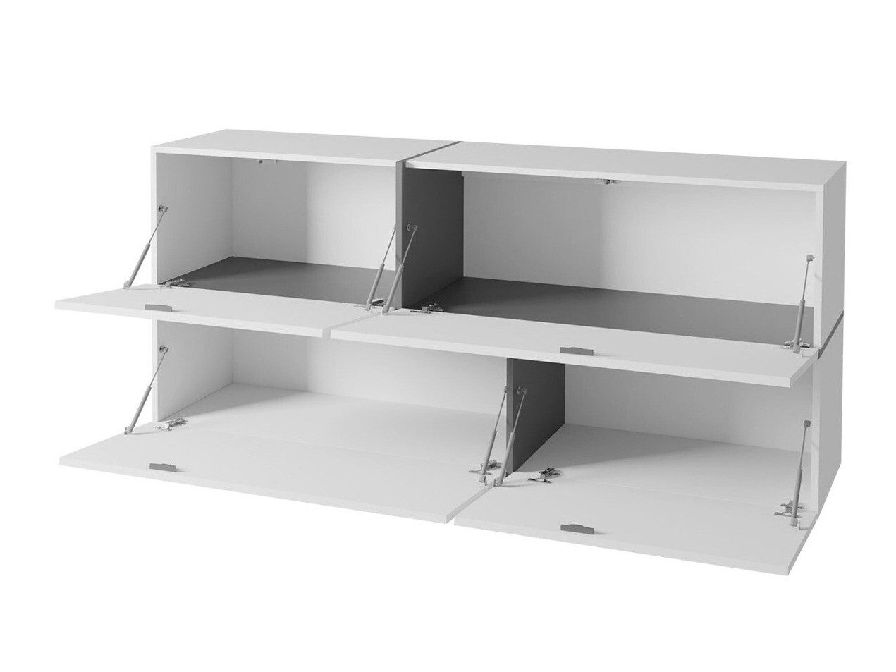 Wandkast Charlotte 100 (Zwart + Glanzend zwart + Wit)