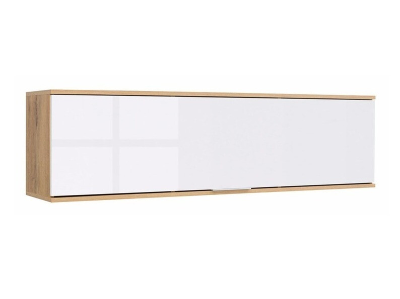 Wandkast Tivetra 110 (Wotan eik + Glanzend wit)