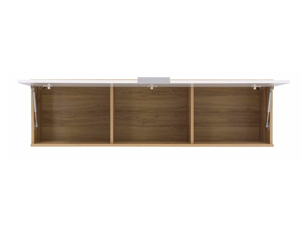 Wandkast Tivetra 110 (Wotan eik + Glanzend wit)