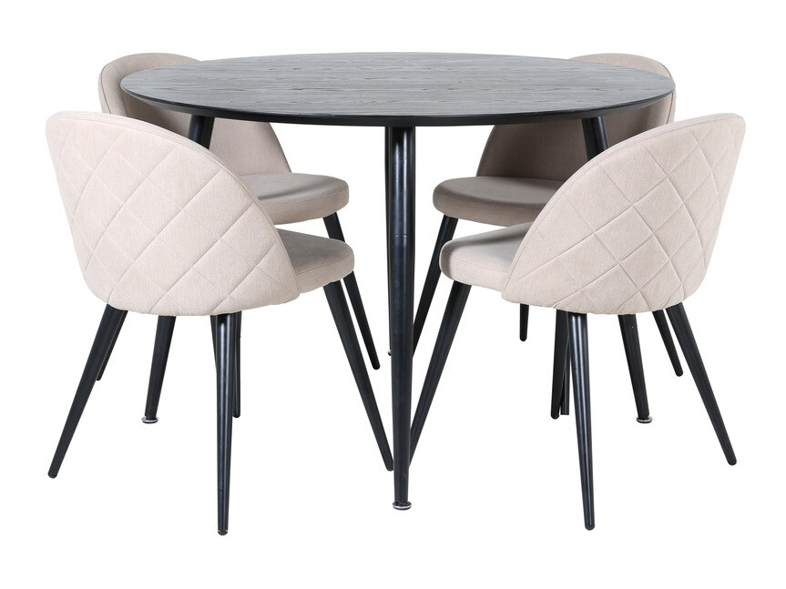 Eetkamerset Dallas 2545 (Beige + Zwart)