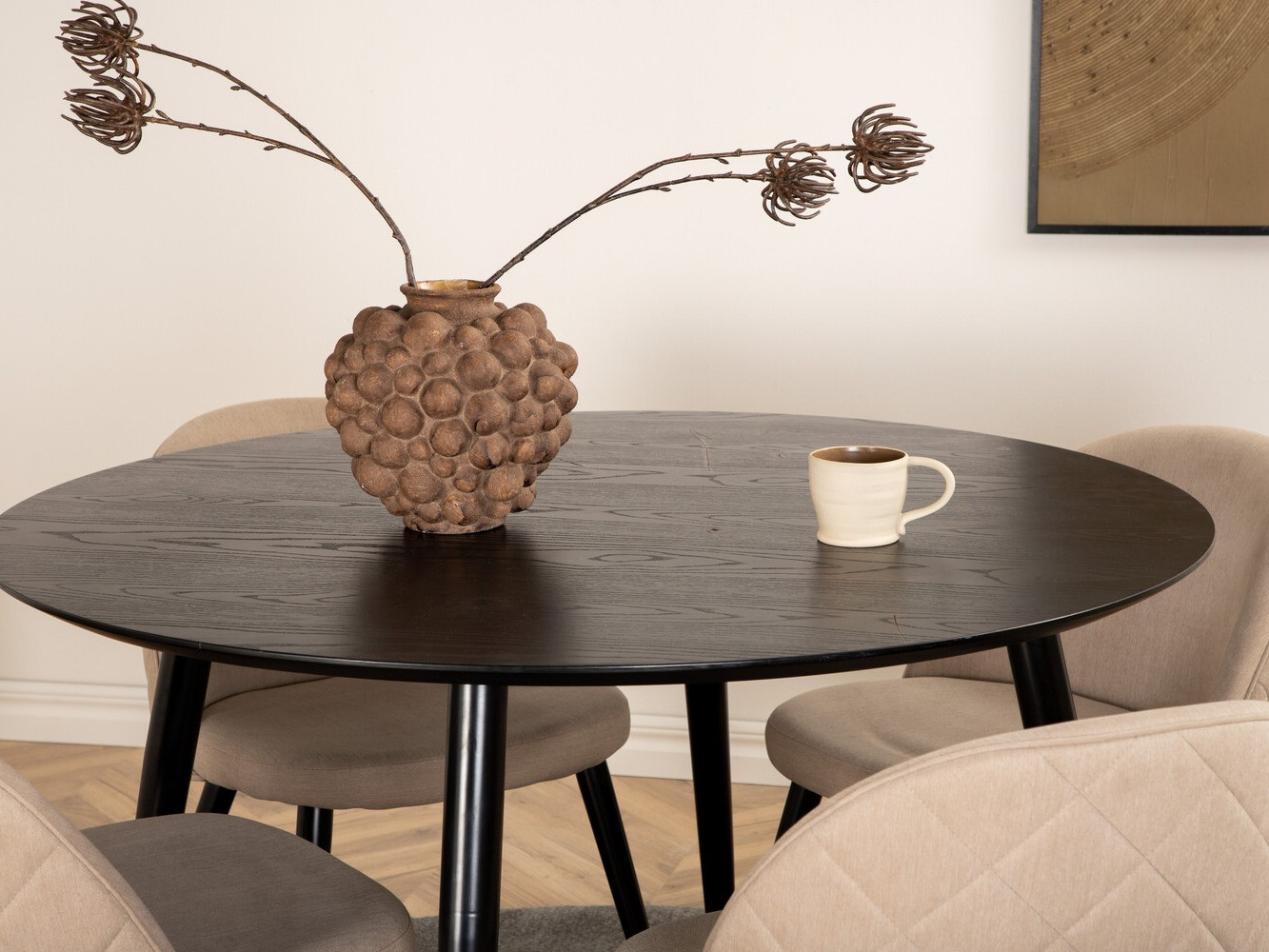Eetkamerset Dallas 2545 (Beige + Zwart)