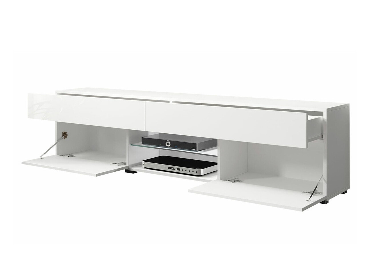 TV-meubel Sarasota 134 (Wit + Glanzend wit)