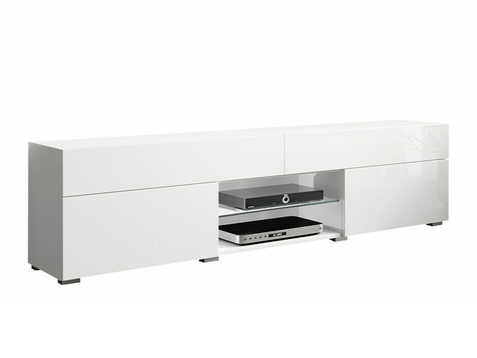 TV-meubel Sarasota 134 (Wit + Glanzend wit)