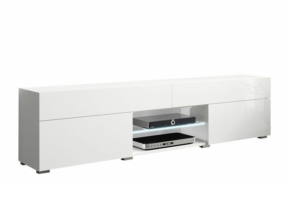 TV-meubel Sarasota 134 (Wit + Glanzend wit)
