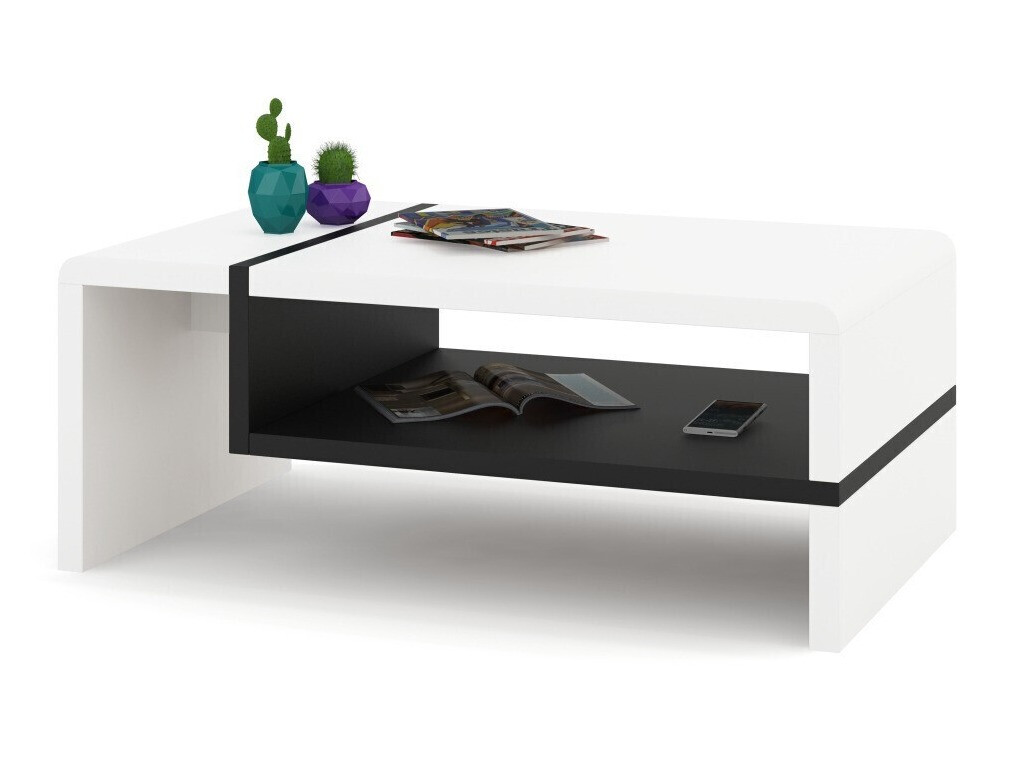 Salontafel Glendale 102 (Wit + Zwart)