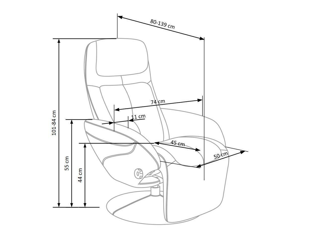 Relaxfauteuil Houston 492 (Cappuccino)