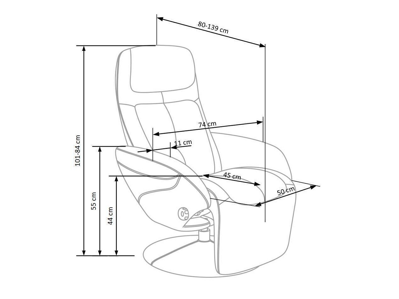 Relaxfauteuil Houston 492 (Zwart)
