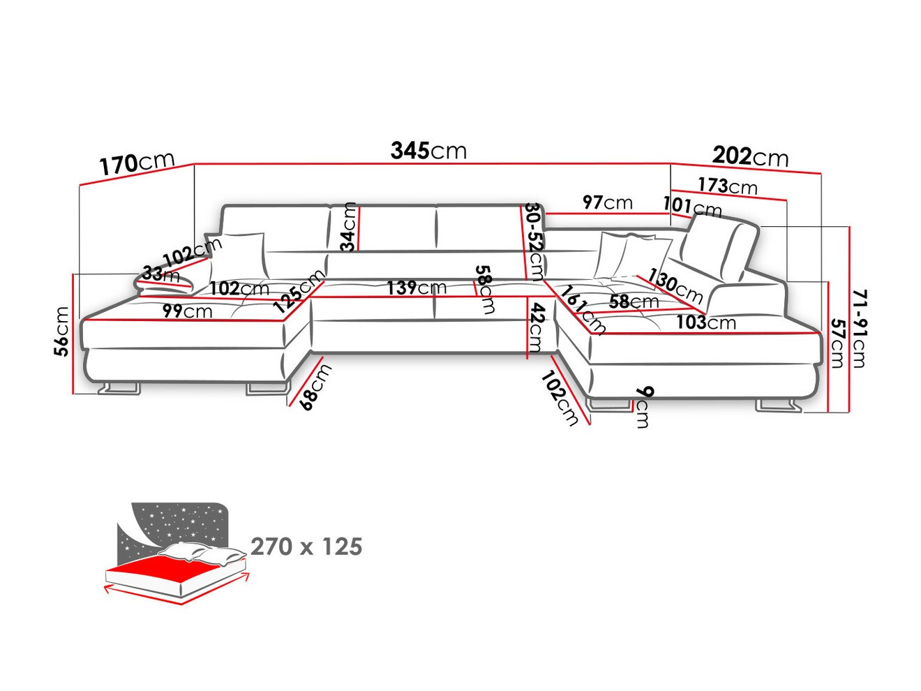 Hoekbank Comfivo 190 (Alfa 17)