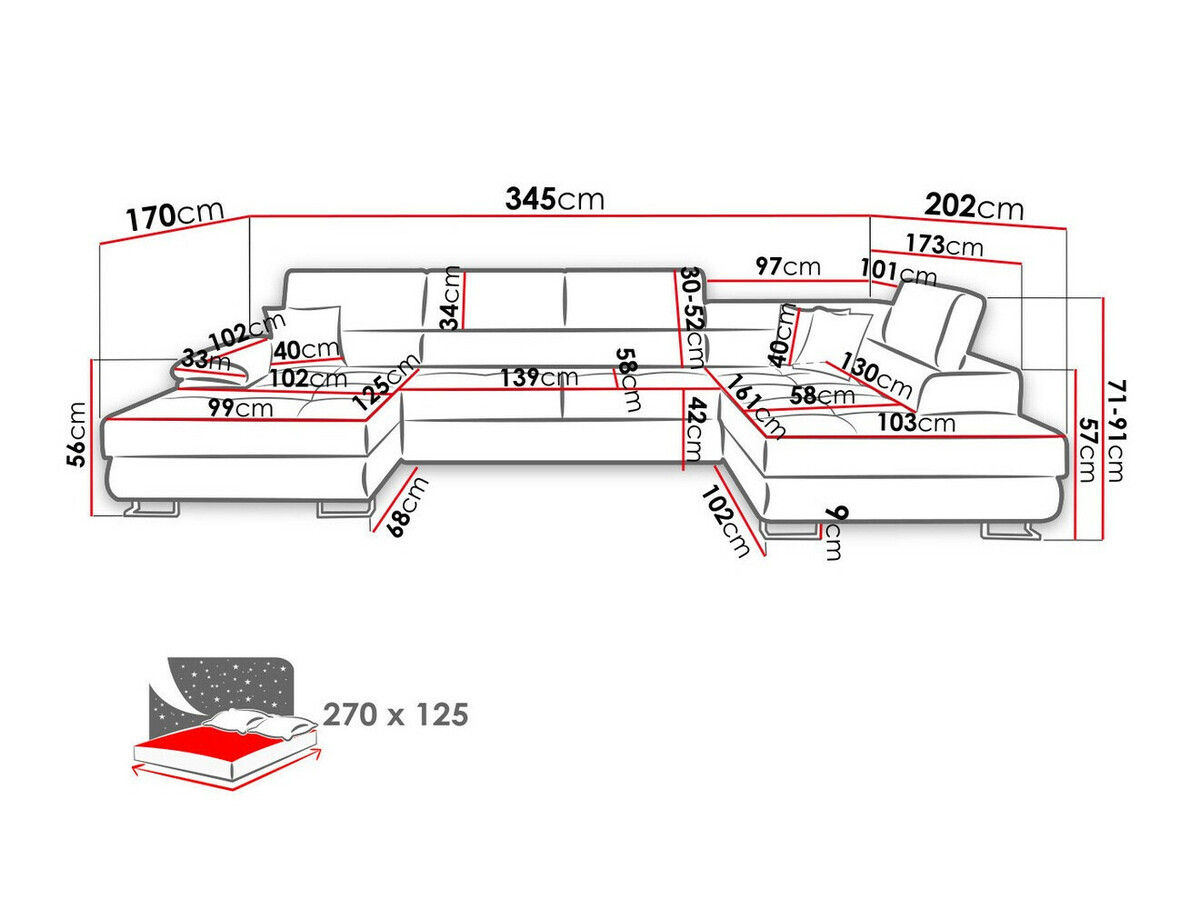 Hoekbank Comfivo 190 (Matana 19 + Matana 17)