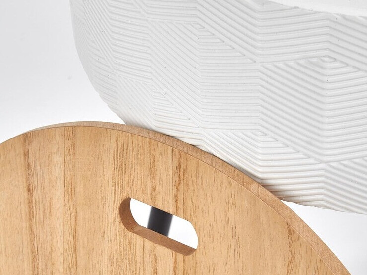 Bijzettafel Houston 606 (Wit + Licht hout + Zwart)