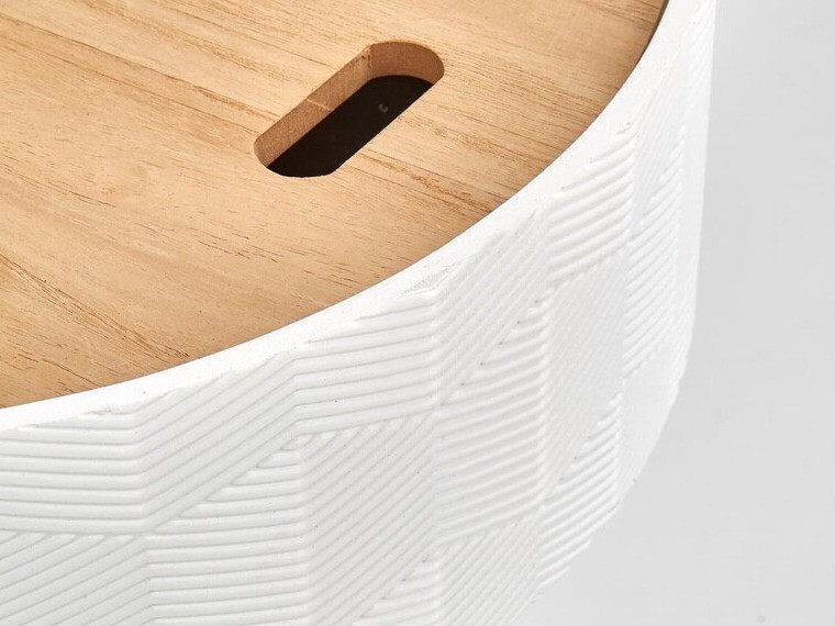 Bijzettafel Houston 606 (Wit + Licht hout + Zwart)