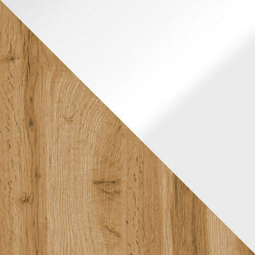 Ladekast Sarasota 127 (Wotan eik + Glanzend wit)