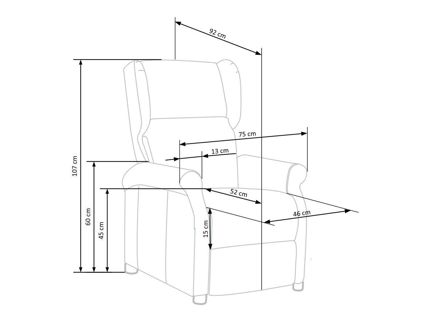 Relaxfauteuil Houston 878 (Bluvel 86)