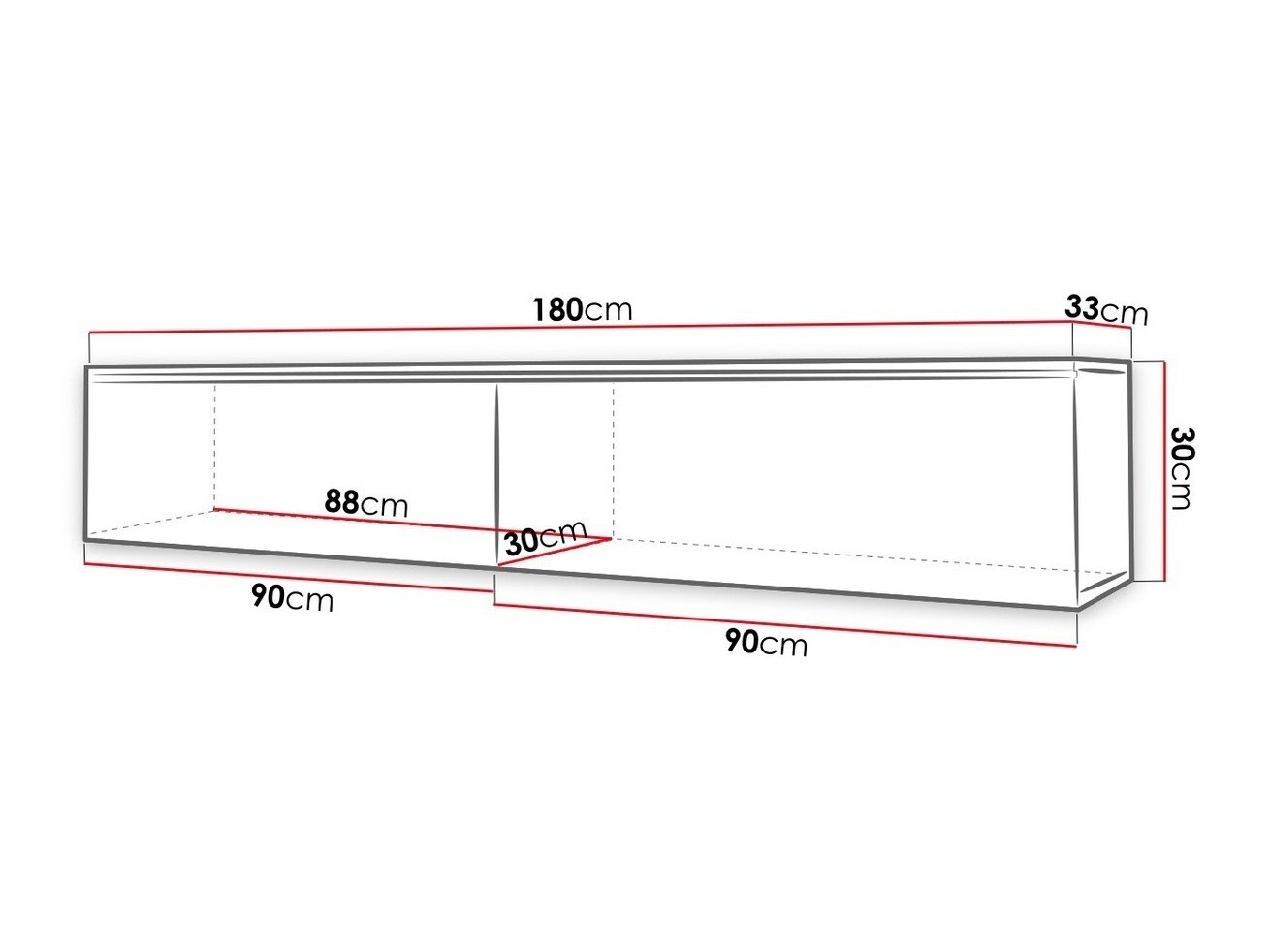 TV-meubel Sarasota 121 (Matera grijs + Glanzend wit)