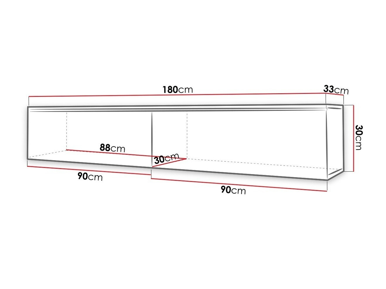 TV-meubel Sarasota 121 (Wit + Glanzend wit)