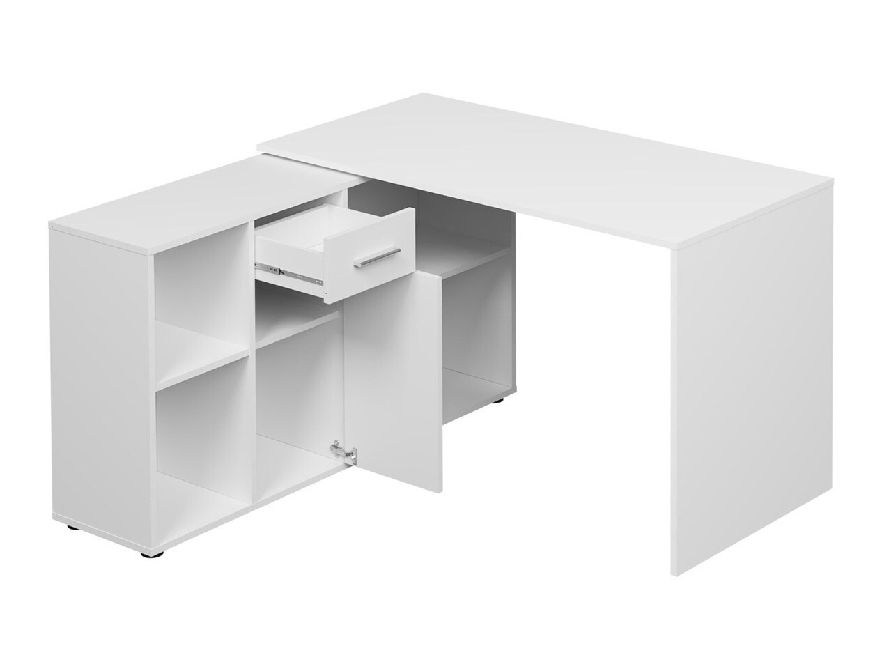 Hoekbureau Bristol 122 (Beton + Wit)