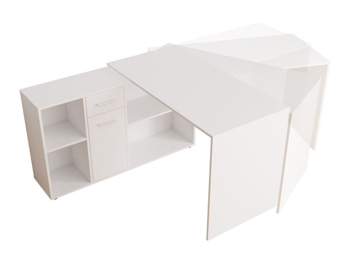 Hoekbureau Bristol 122 (Beton + Wit)