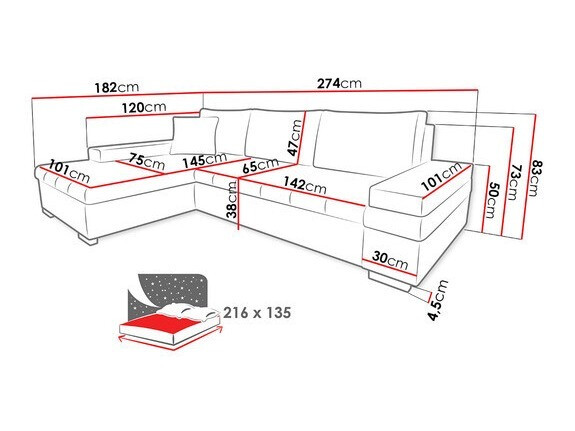 Hoekbank Comfivo 121 (Kronos 09 + Paros 5)