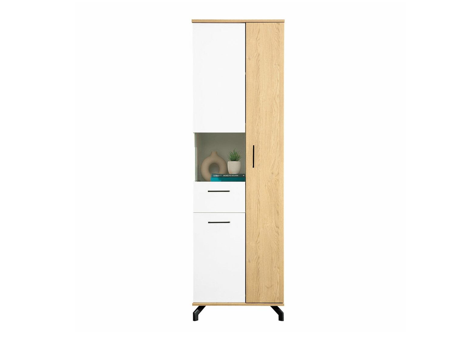 Boekenkast Omaha S102 (Wit + Licht eiken)