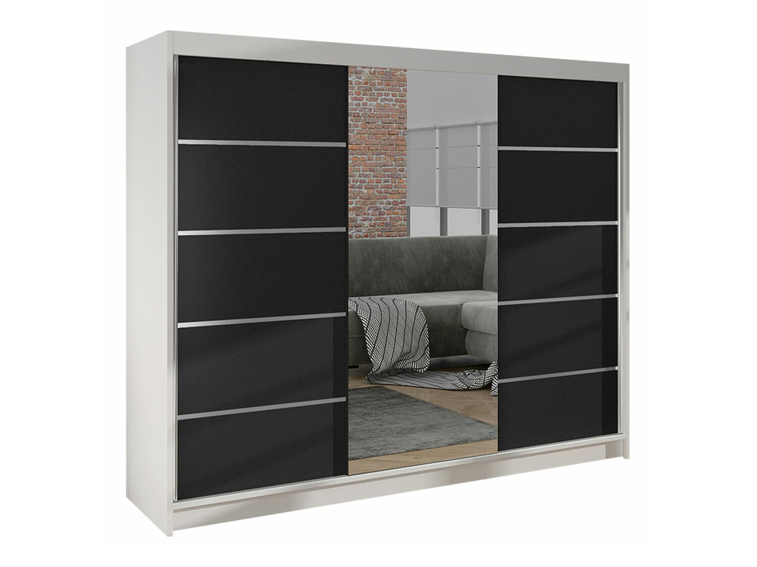 Kledingkast Closico Durion IV (Wit + Zwart)