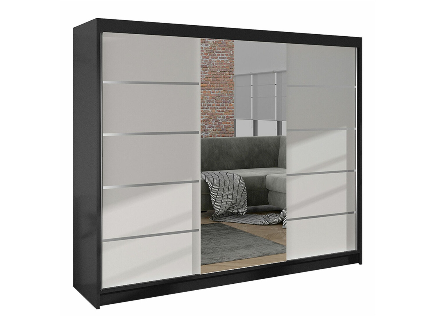 Kledingkast Closico Durion IV (Zwart + Wit)