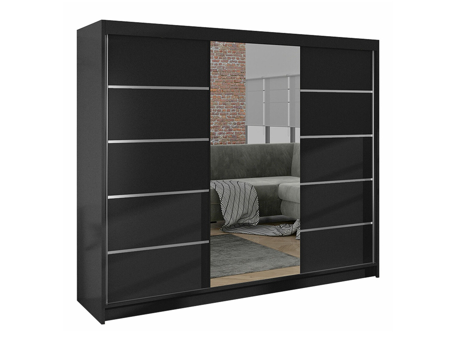 Kledingkast Closico Durion IV (Zwart)
