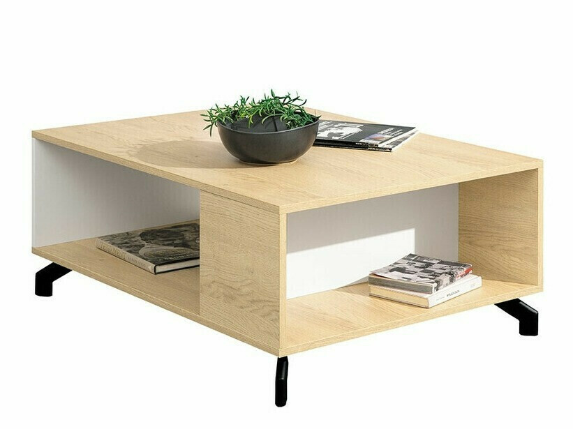 Woonkamerset Omaha S116 (Zwart + Licht eiken)