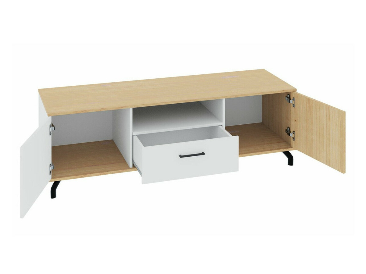 Woonkamerset Omaha S116 (Zwart + Licht eiken)