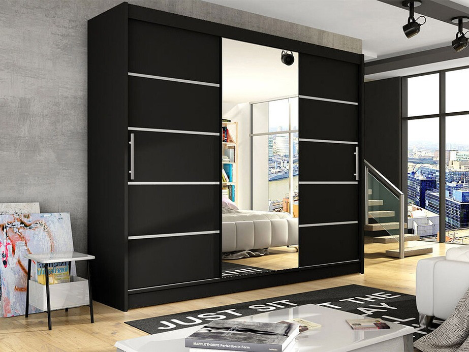 Kledingkast Closico 131 (Zwart)