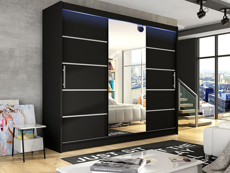 Kledingkast Closico 131 (Zwart)