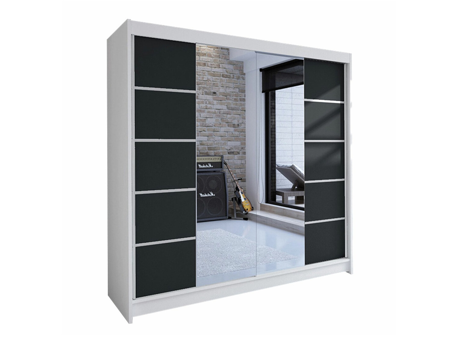 Kledingkast Closico Cavaris V (Wit + Zwart)
