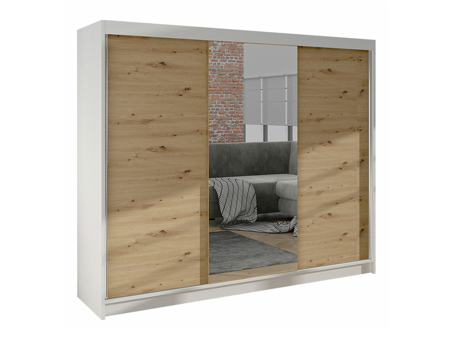 Kledingkast Closico Durion I (Artisan eiken + Wit)