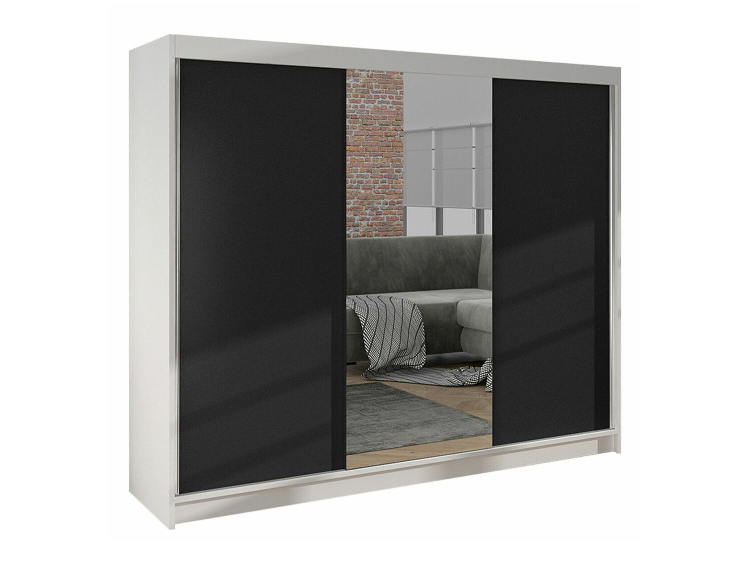 Kledingkast Closico Durion I (Wit + Zwart)