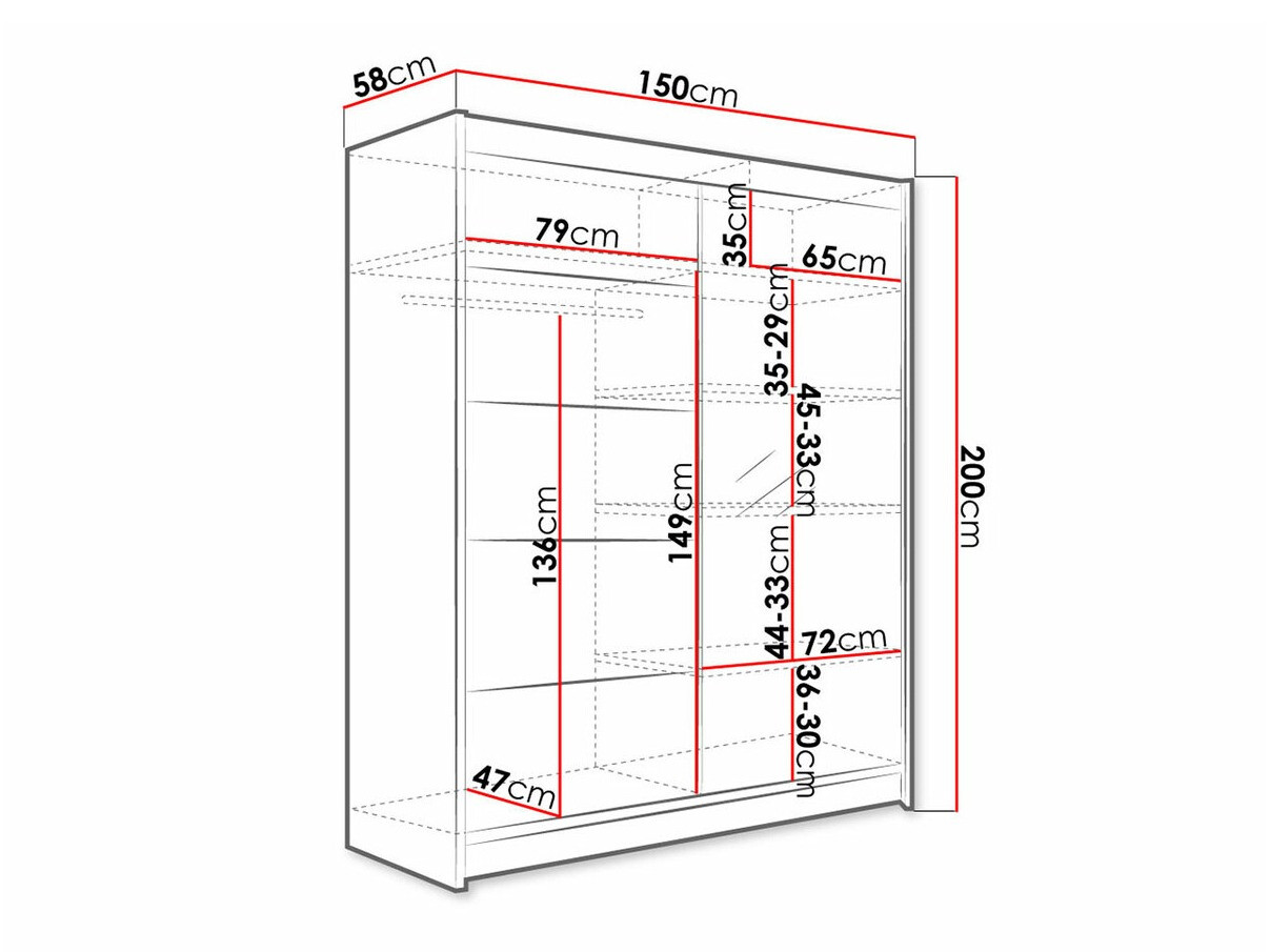 Kledingkast Closico Vastor III (Sonoma eik)