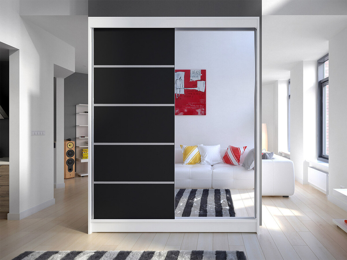 Kledingkast Closico Vastor III (Wit + Zwart)