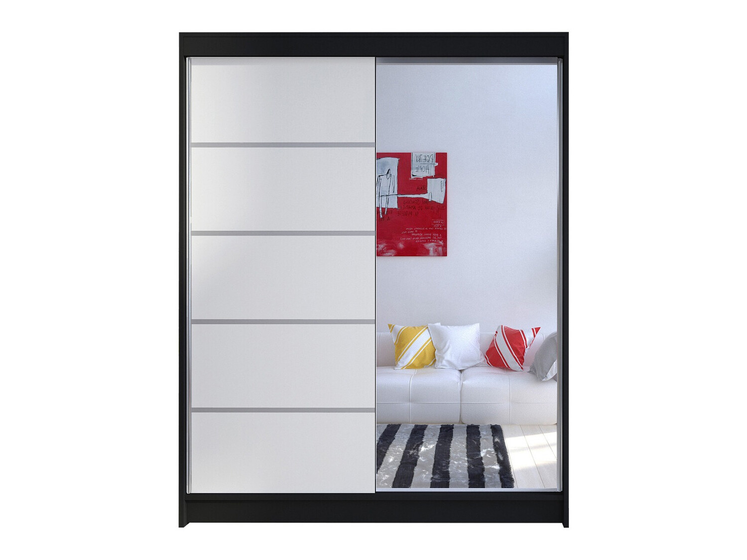 Kledingkast Closico Vastor III (Zwart + Wit)