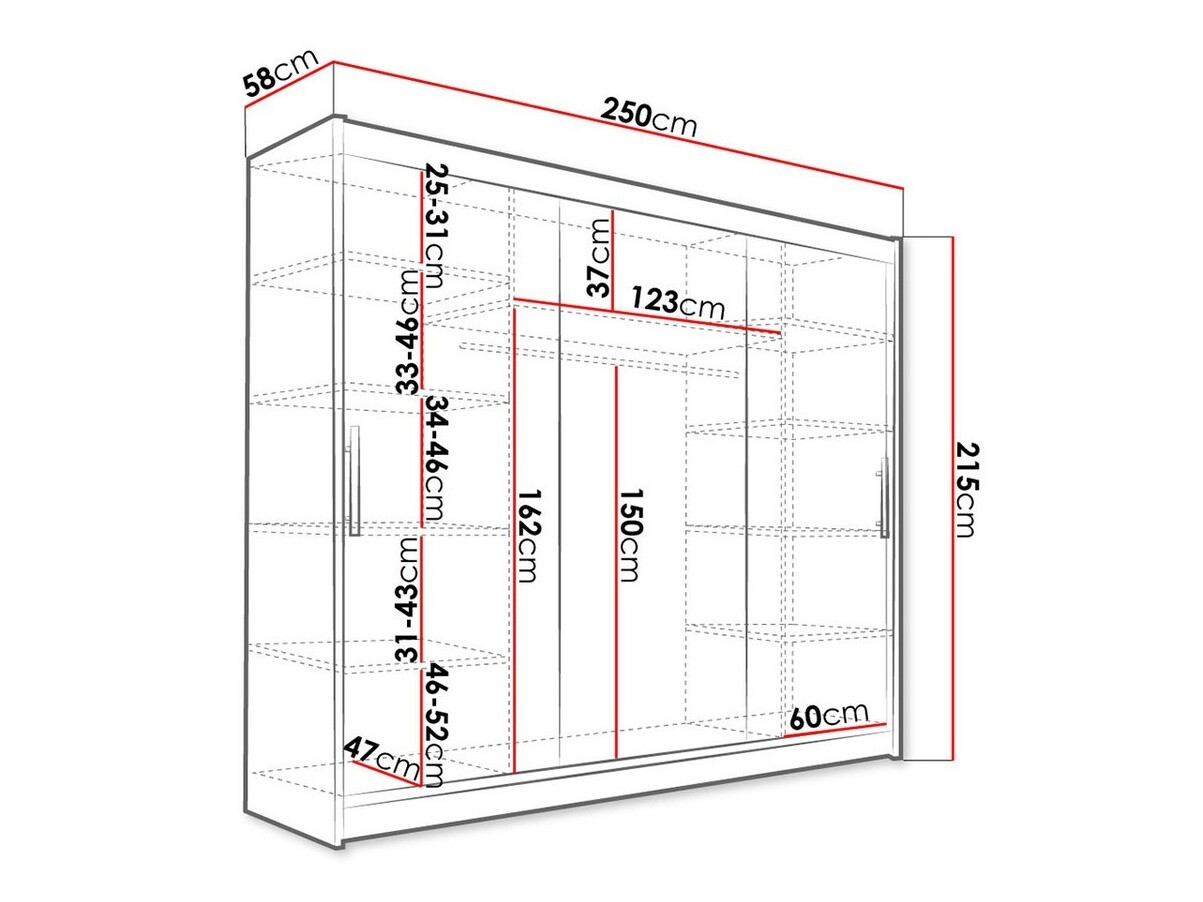 Kledingkast Closico 118 (Zwart)