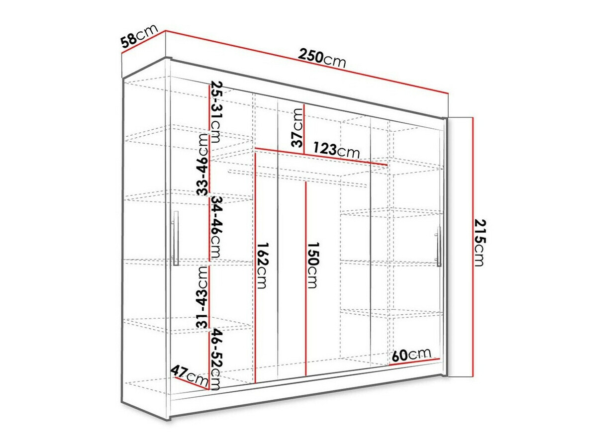 Kledingkast Closico 118 (Zwart)