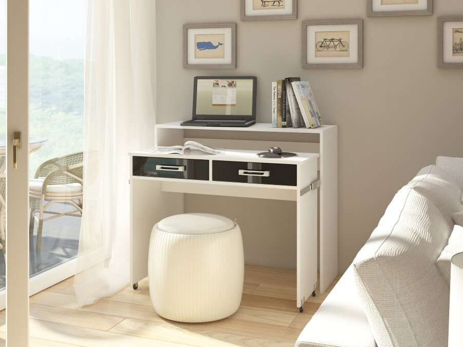 Bureau Gilroy 103 (Wit + Glanzend zwart)