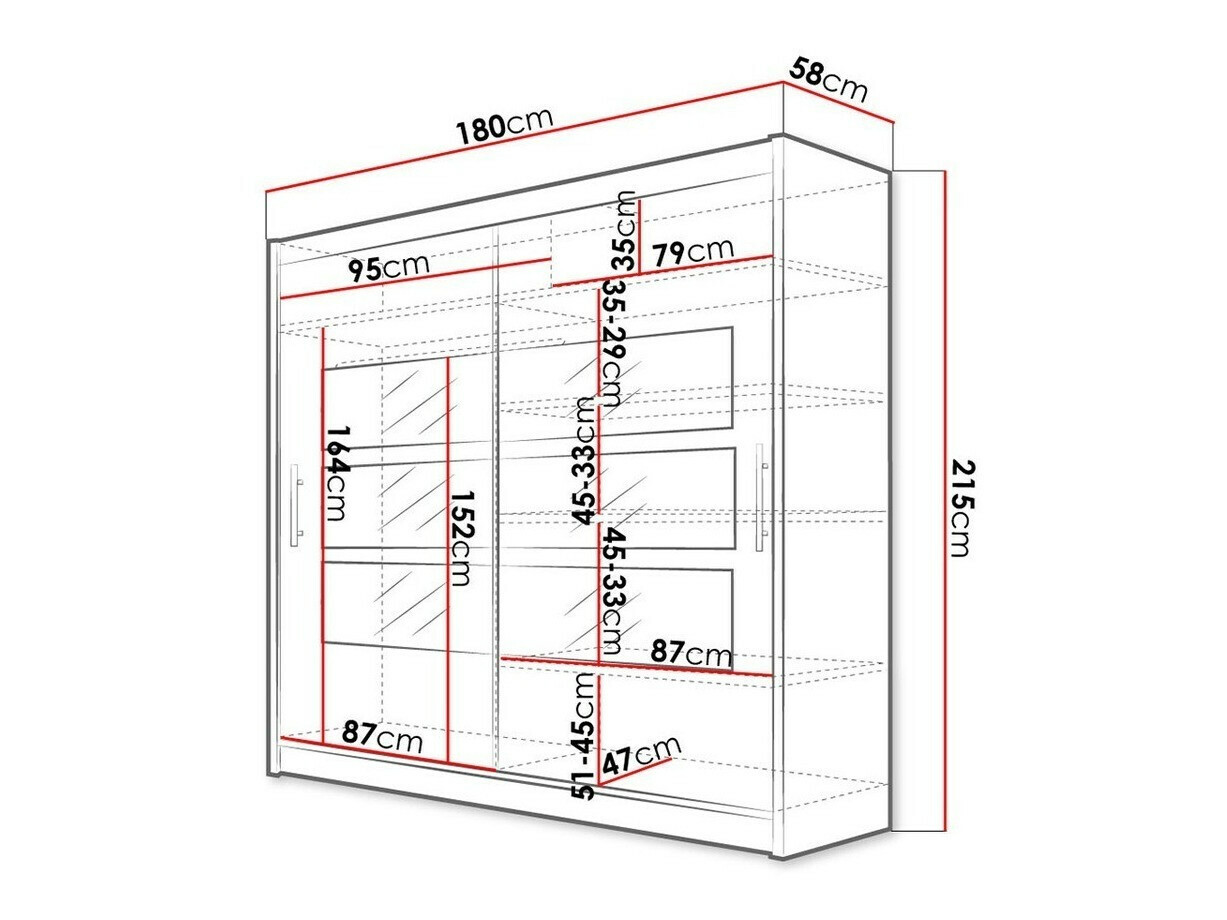 Kledingkast Closico 101 (Zwart)