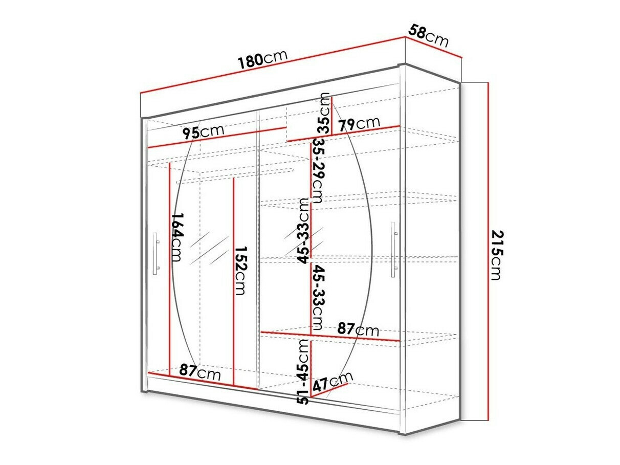 Kledingkast Closico 102 (Zwart)